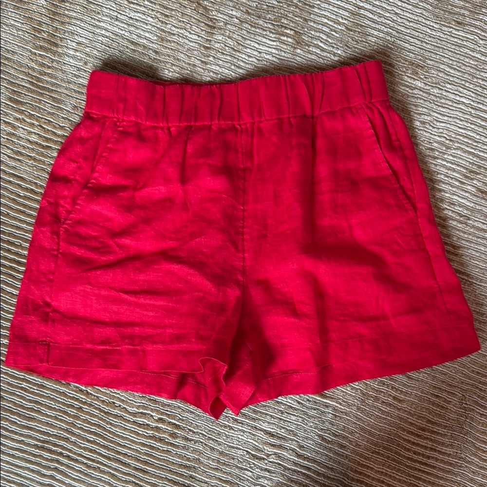 J. Crew High Waist Linen Tropez Shorts Size XS